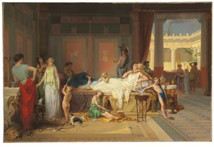 The Last Hour of Pompeii - The House of the Poet by Pierre Oliver Joseph Coomans