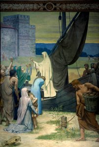 Sainte Genevieve supplying Parisians besieged by the army of Attila, king of the Huns by Pierre Puvis de Chavannes