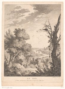 Landscape with Deer, Rabbits, and Birds with a River in the Background by Pierre Quentin Chedel