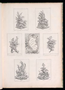 Ornament Design with Two Dead Birds lying on Acanthus Branch, from Livre de Legumes