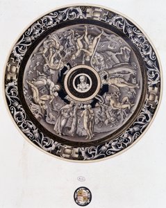 16th century porcelain plate representing Genesis by Pierre Reymond, Limoges by Pierre Reymond