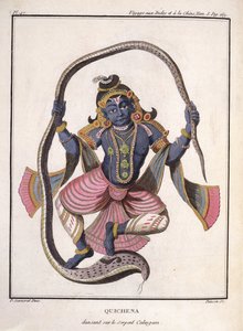 Krishna dancing on the Kaliya Serpent, from 