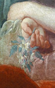 Hand of a Young Woman Holding a Flowering Branch (detail) by Pierre Subleyras