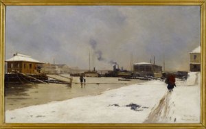The low harbor of the Tolbiac bridge during the flood by Pierre Vauthier