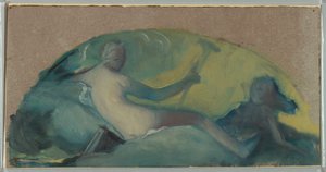 Study for a Tympanum with Reclining Figure, late 19th century