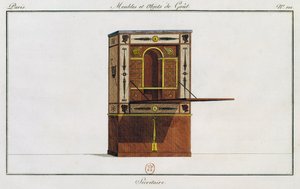 Writing desk, plate 101, illustration from Collection of furniture and objects of taste by Pierre de La Mesangere