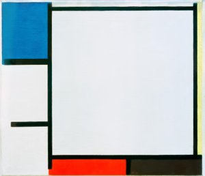 Composition with Blue, Yellow, Red, Black and Grey