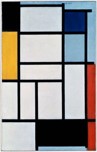 Composition with red, black, yellow, blue and grey by Piet Mondrian