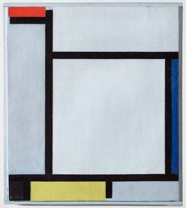Composition with Red, Blue, Black, Yellow and Grey