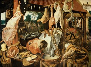 Flight into Egypt, (The Meat Market), 1551 by Pieter Aertsen