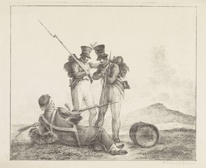 Three Soldiers on the Battlefield