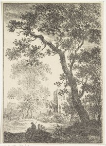 Landscape with Ruin and Seated Figure by Pieter Bartholomeusz. Barbiers