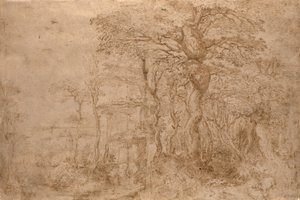 Sylvan Landscape with Five Bears by Pieter Bruegel the Elder