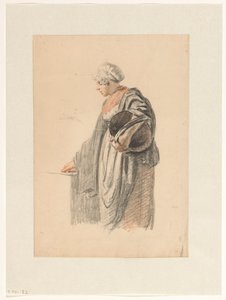 Standing Woman with a Bucket Under Her Arm by Pieter Christoffel Wonder