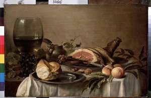 Breakfast with Ham by Pieter Claesz