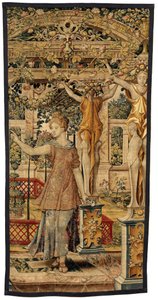Vertumnus and Pomona: Vertumnus transformed into a farmer by Pieter Coecke van Aelst