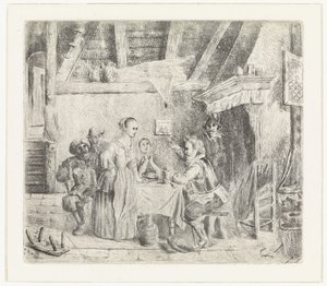 Man Speaking to a Company by Pieter Cornelis Nicolaas van de Poll