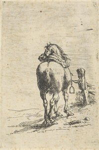 Saddled Horse at a Post by Pieter Cornelisz. Verbeeck