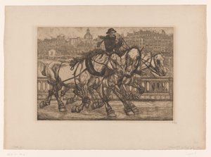 Horses on the Pont Sully in Paris (L