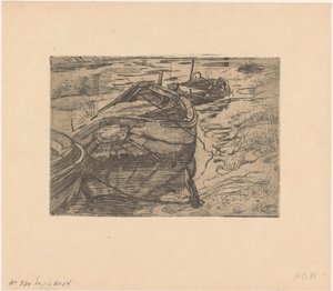 Moored Rowboats in a Ditch