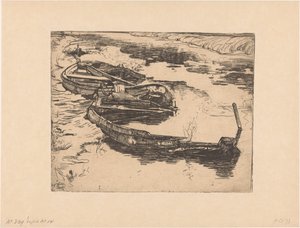 Three Sunken Rowboats in a Ditch