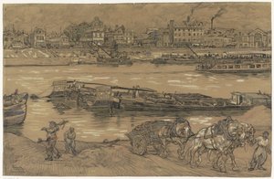 View of the Bank of the Seine by Pieter Dupont
