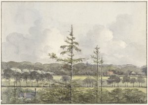 View of Meadows with Farms by Pieter Ernst Hendrik Praetorius