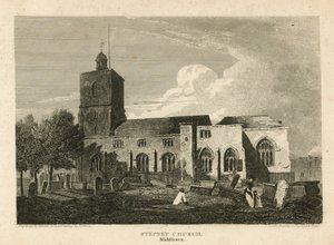 Stepney Church, London (engraving) by Pieter Jansz. Quast