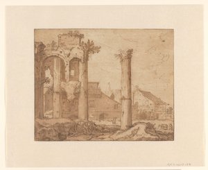 The Forum of Nerva in Rome, Seen from the Temple of Minerva by Pieter Lastman