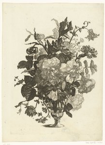 Glass Vase with Flowers by Pieter Schenk (I)