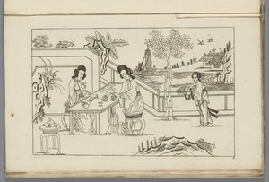 Landscape with Two Chinese Women Playing a Card Game by Pieter Schenk (II)