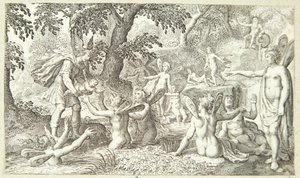 Mercury Handing Bacchus to the Nymphs of Mount Nysa by Pieter Serwouters