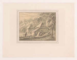 Landscape with Watermill and Barn by Pieter de Goeje