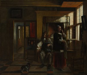 Interior with a Young Couple by Pieter de Hooch