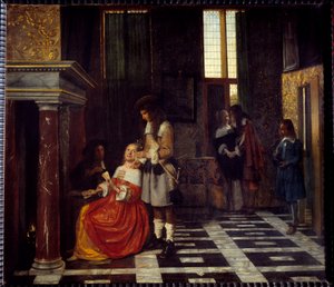 The Card Players. Painting by Peter Hoogh