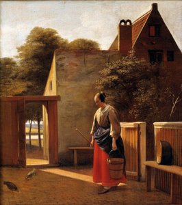 The Maid in the Courtyard of a Dutch Town by Pieter de Hooch