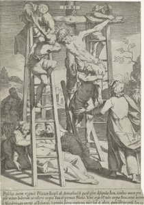 Descent from the Cross (Passion of Christ series) by Pieter de Jode (I)