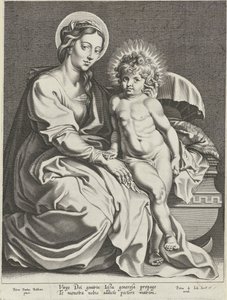 Mary with Christ Child by the Cradle