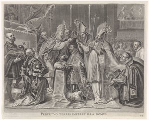 Charles V Crowned Emperor by the Pope (Joyous Entry of the Cardinal-Infant in Ghent, 1635) by Pieter de Jode (II)