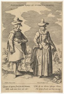 Adolescentis Angli et Iuvenculae Habitus, from Fashions of Different Nations by Pieter de Jode I
