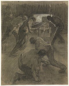 Six Workers at Work in the Blast Furnaces