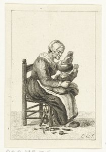 Woman with Child on Lap by Pieter de Mare