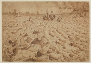 A Storm on the River Schelde with a View of Antwerp