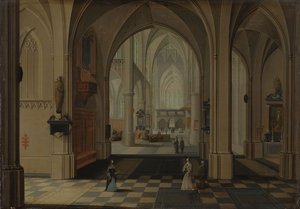 Interior of an Imaginary Gothic Church by Pieter the Elder Neeffs