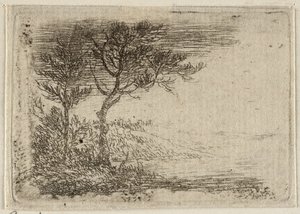 Landscape with Two Trees by Pieter van Laer