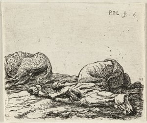 Two Dead Horses by Pieter van Laer