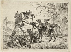 Hunter with Seven Dogs by Pieter van Laer