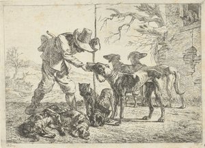 Hunter with Seven Dogs by Pieter van Laer
