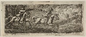 Two Horsemen Fighting by Pieter van Laer