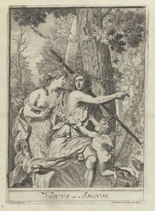 Print 11 from Series of Drawing Examples with Venus and Adonis by Pieter van den Berge
